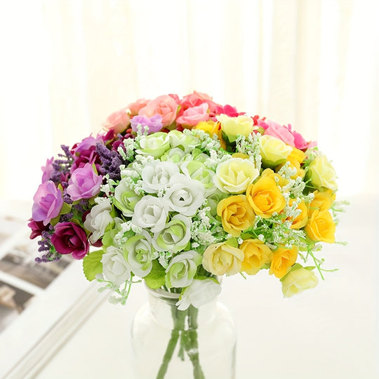 BloomArt | Kunstrosen-Bündel 21 Köpfe – Für Vase, Kranz & DIY