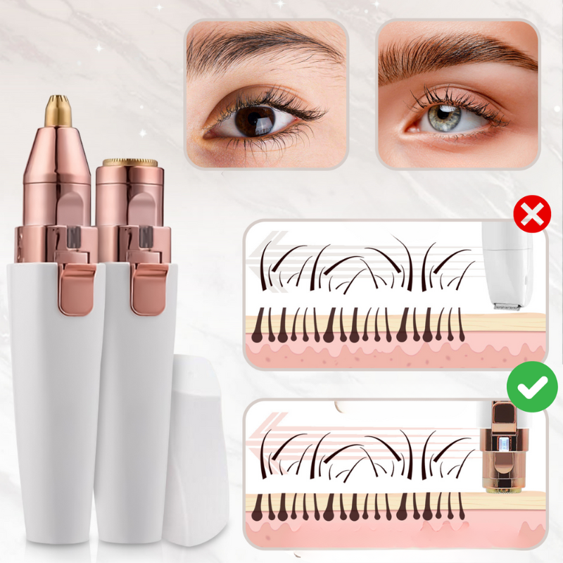 FlawlessBrow | Doppelschneider für Augenbrauen & Gesicht im weißen Design