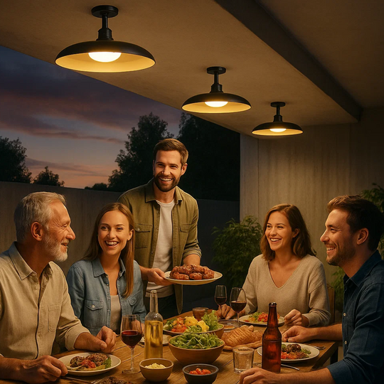 SteelGlow | Outdoor-Deckenleuchte aus karbonisiertem Stahl