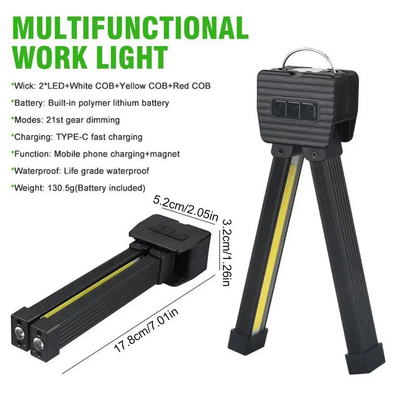 ProGlow | Wiederaufladbare COB LED Arbeitsleuchte mit magnetischem Fuß