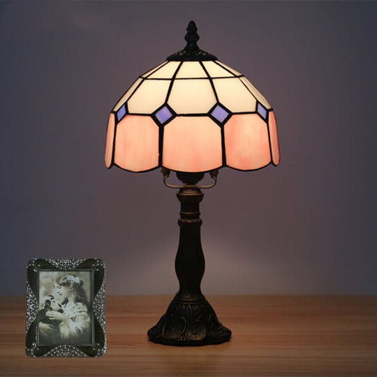 TiffaGlow | Mediterrane Tiffany-Tischlampe in Buntglas