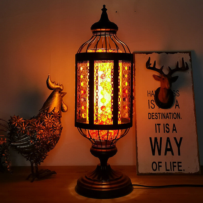 MosaicGlow | Vintage Türkische Buntglas Laterne 1-Licht Tischlampe