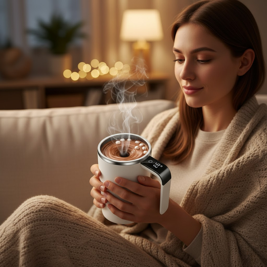 BrewSpin | Selbstrührender Kaffeebecher - Wiederaufladbarer magnetischer Mixer