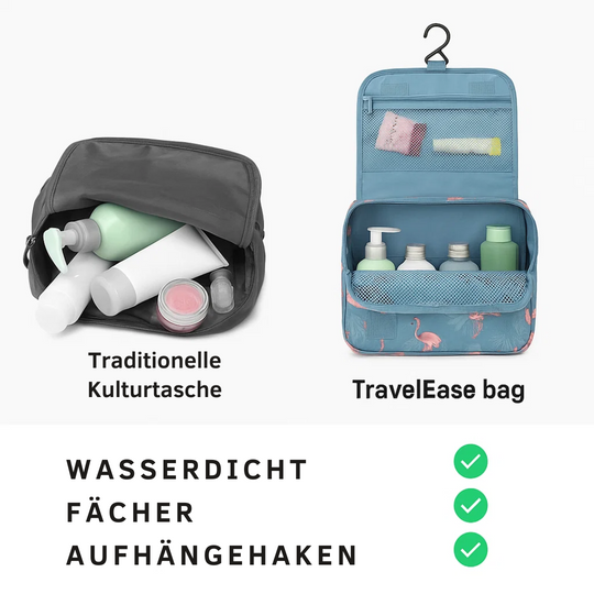 TravelEase | Wasserabweisende Reise-Kosmetiktasche mit Haken