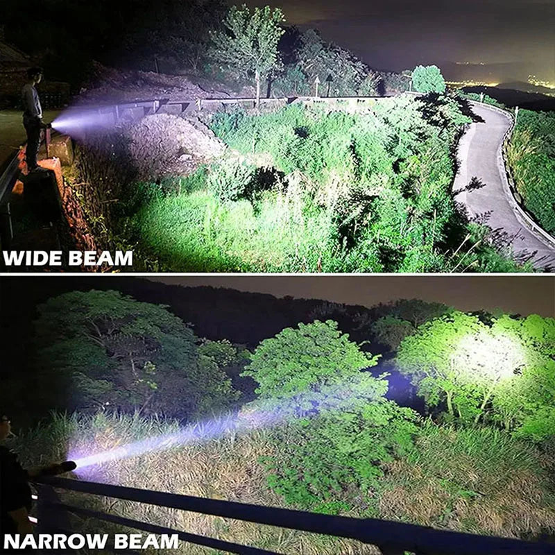 TorchMax | Super Helles LED-Taktik-Taschenlampe Wiederaufladbar 100000 Lumen