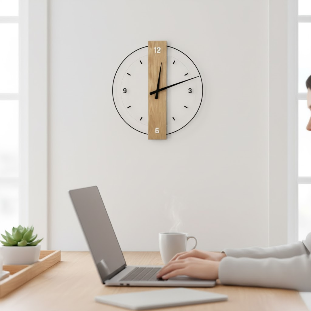 SilentOak | Stille Wanduhr aus Holz