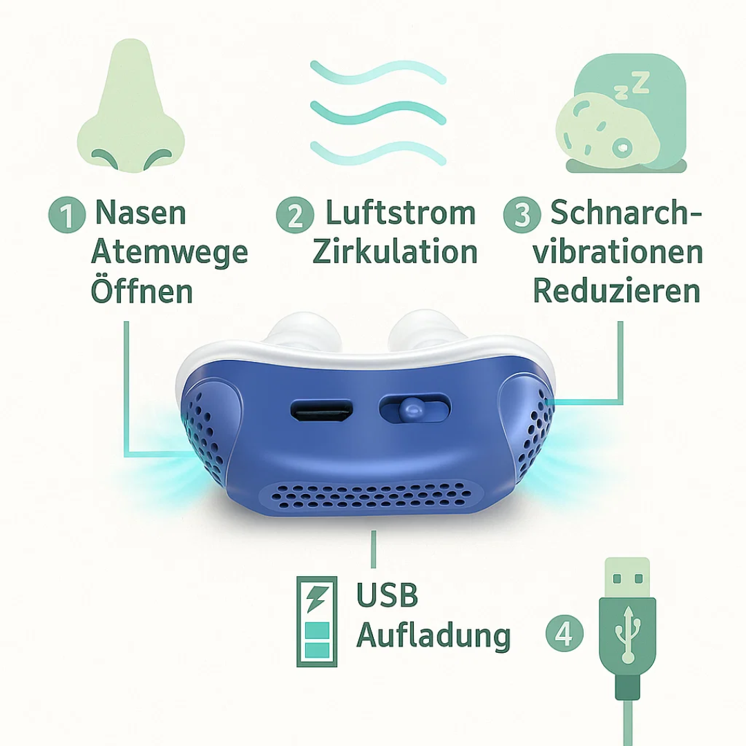 SnoreFree | Micro-CPAP Schlafapnoe-Gerät für Reisen & Anti-Schnarchen