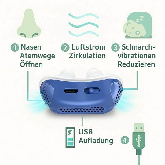 SnoreFree | Micro-CPAP Schlafapnoe-Gerät für Reisen & Anti-Schnarchen