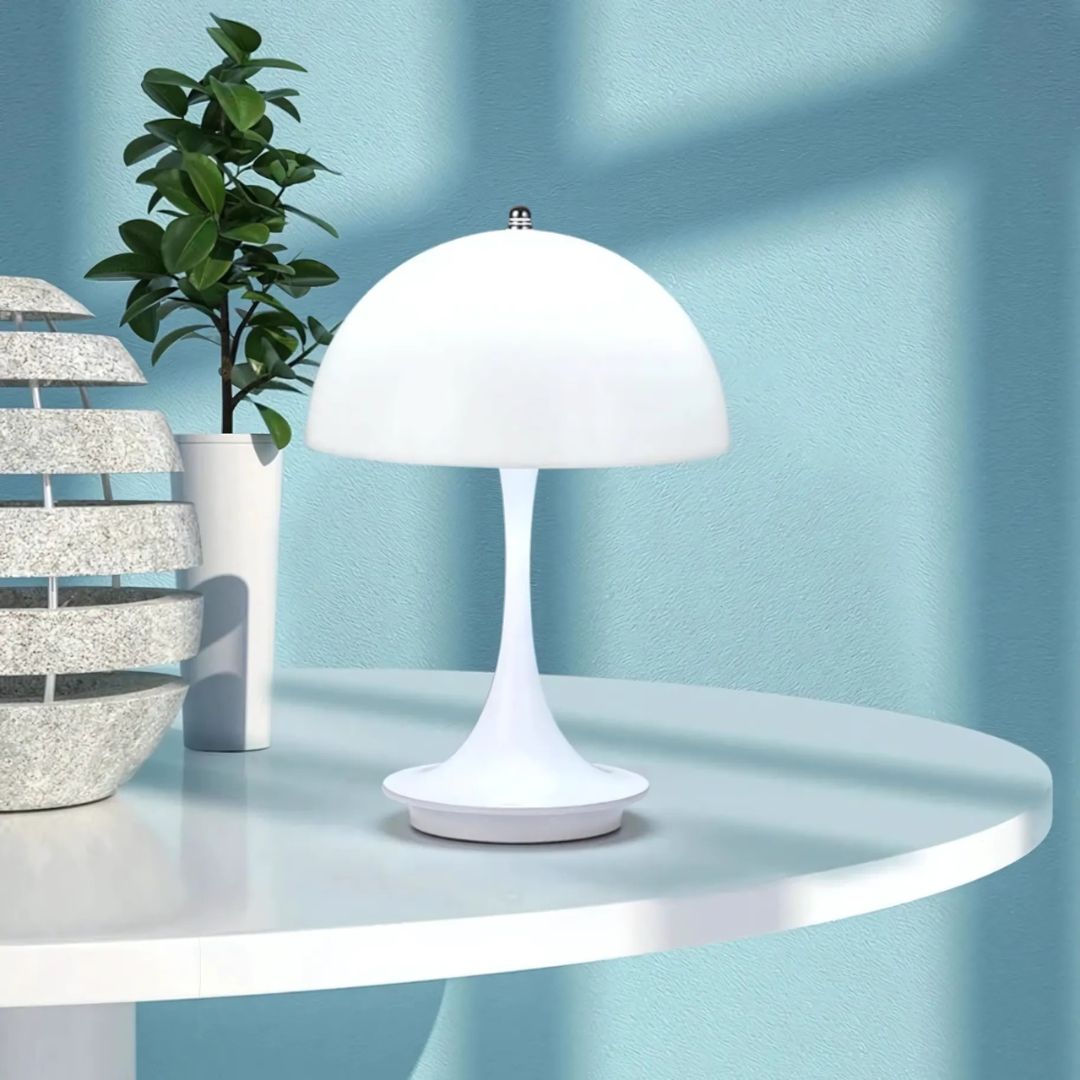 NordicLume | Pilzlampe LED Tischlampe mit Akku & kabellosem Design für Zuhause