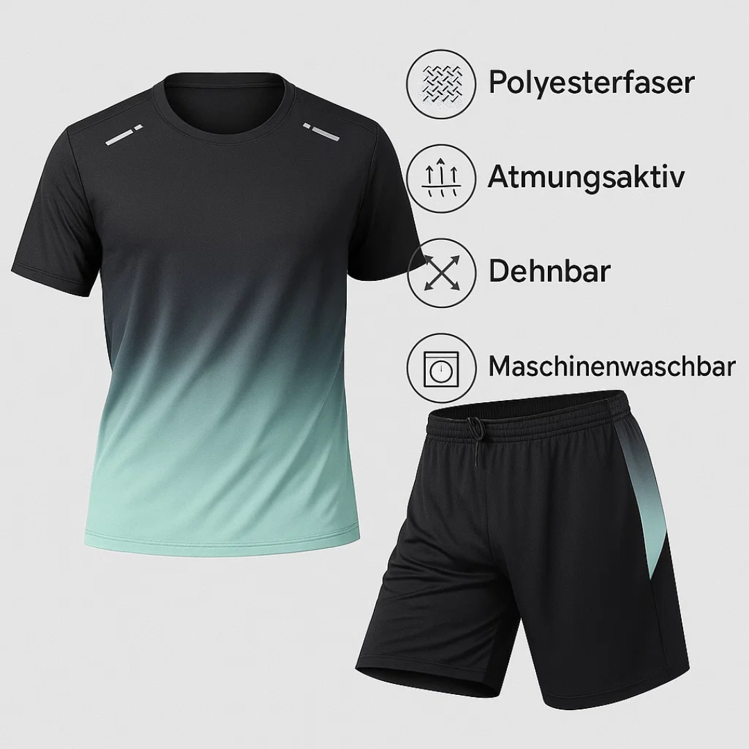 Elvin | Zweiteiliges Sportbekleidungsset für Herren mit Farbverlauf und optimaler Bewegungsfreiheit