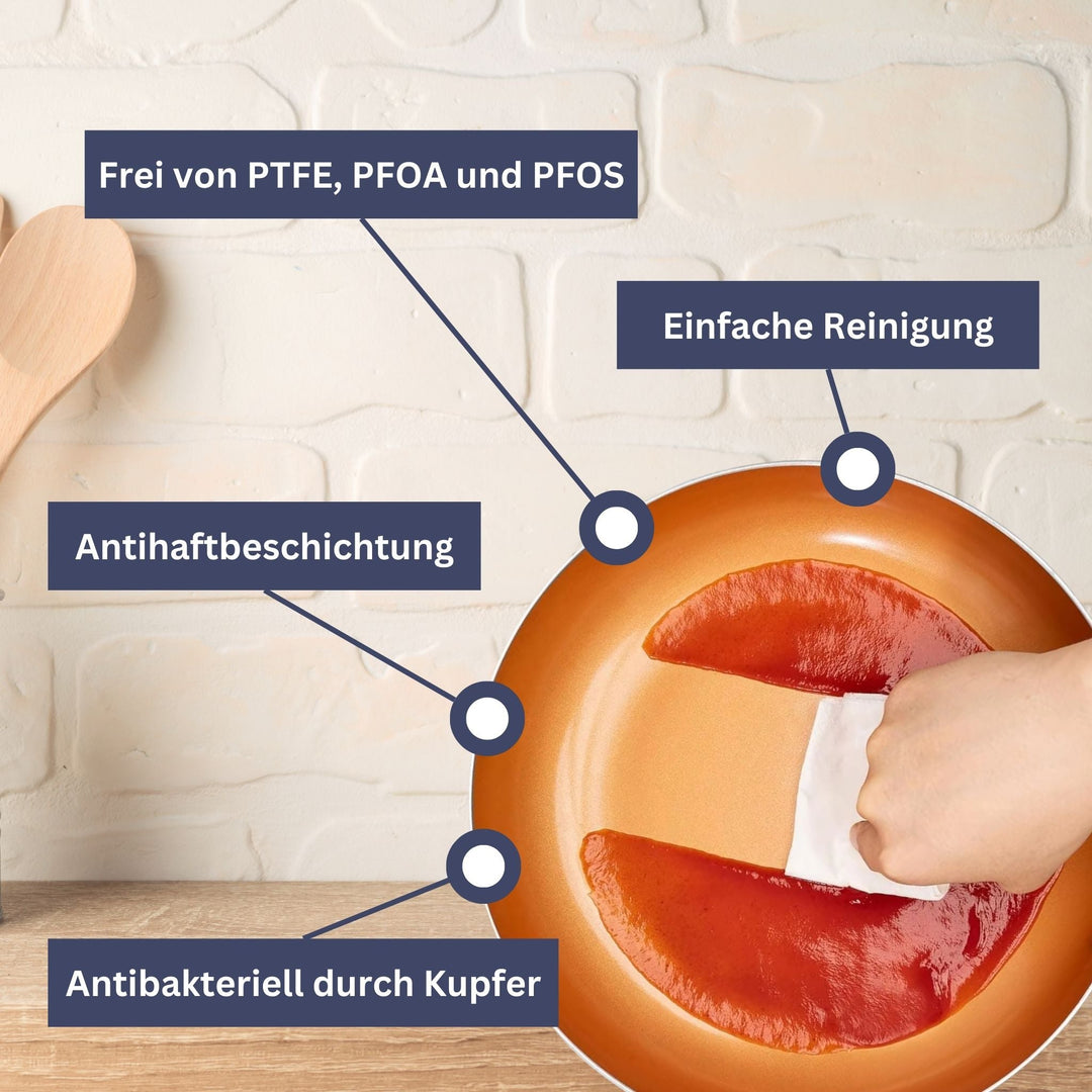 CopperChef | Deluxe Kupferpfanne für präzises Kochen