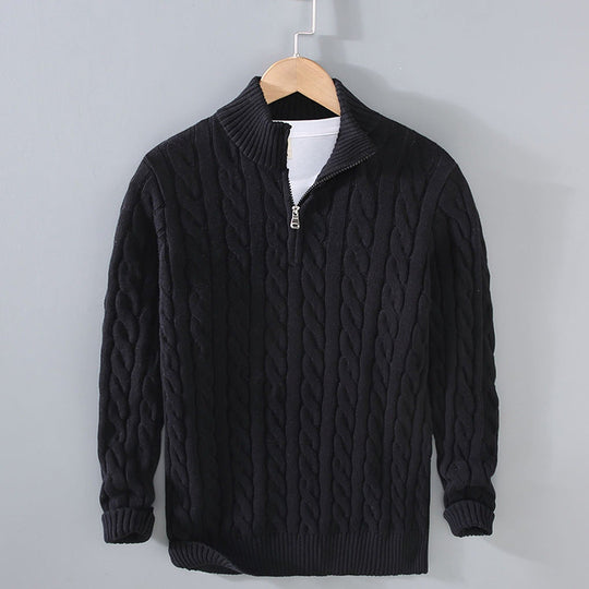 Élégance | Kaschmir Pullover Damen – Hochwertiger Zopfstrick Stil-3