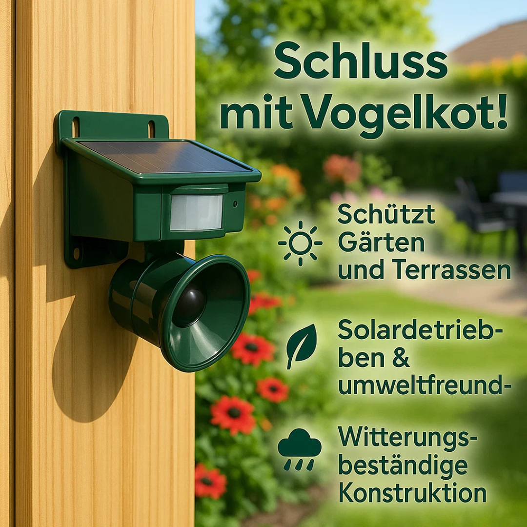 TerraGuard | Wetterfester Vogelvertreiber mit PIR & Solarenergie