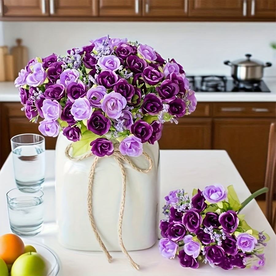 BloomArt | Kunstrosen-Bündel 21 Köpfe – Für Vase, Kranz & DIY
