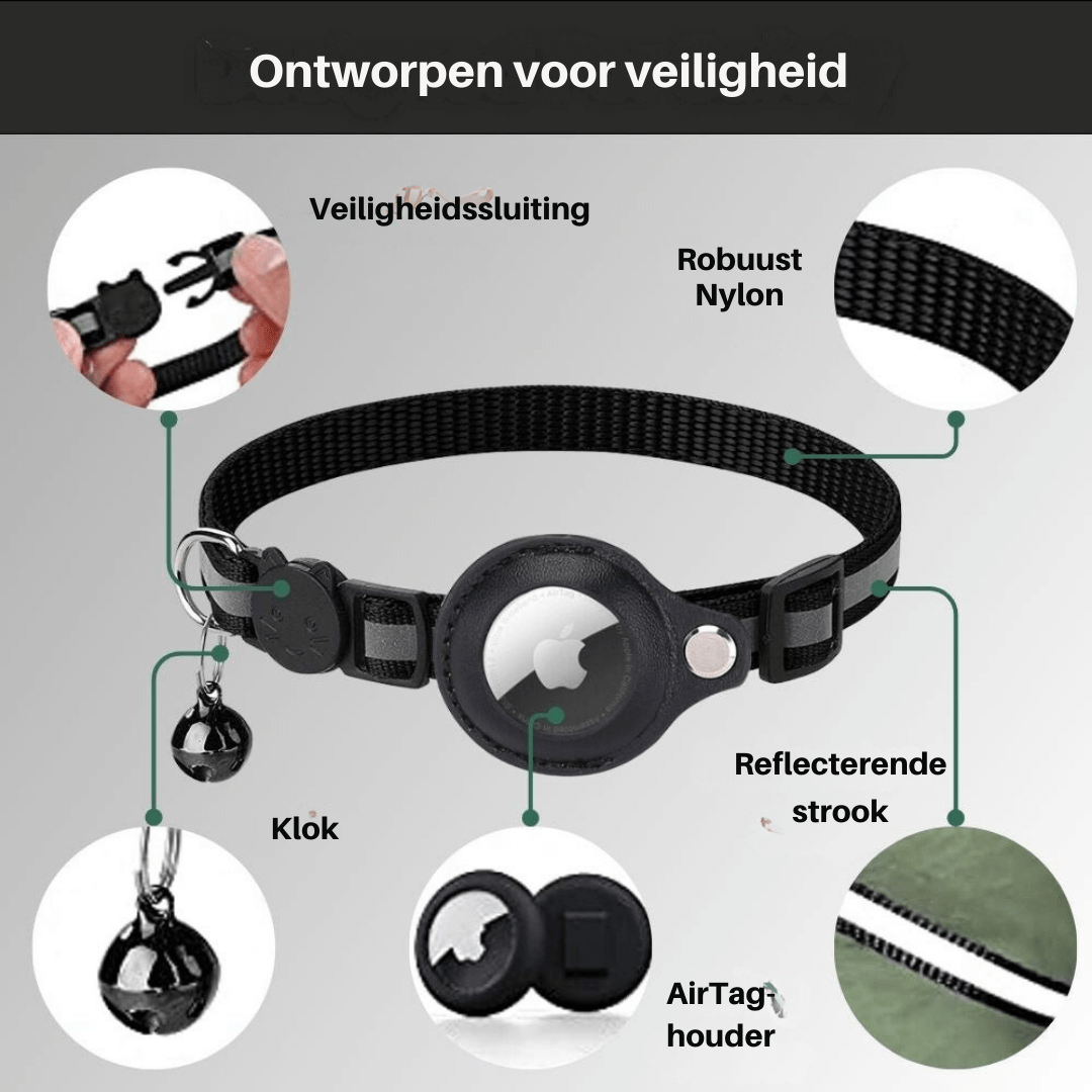TrackTail | Katzenhalsband mit GPS-Tracker Halterung & Sicherheitsverschluss
