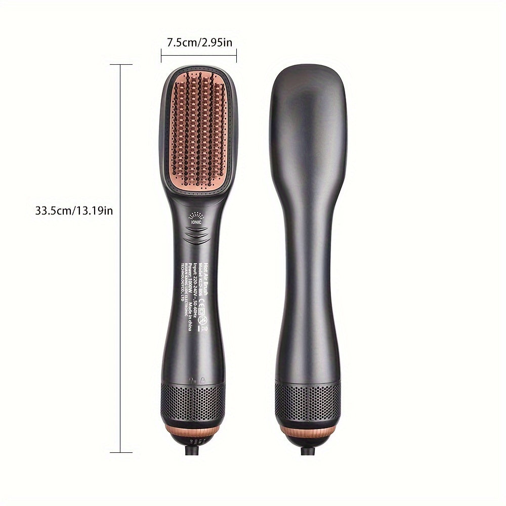 LuxeComb | 2-in-1 Warmluftbürste & Haarglätter für nasses & trockenes Haar