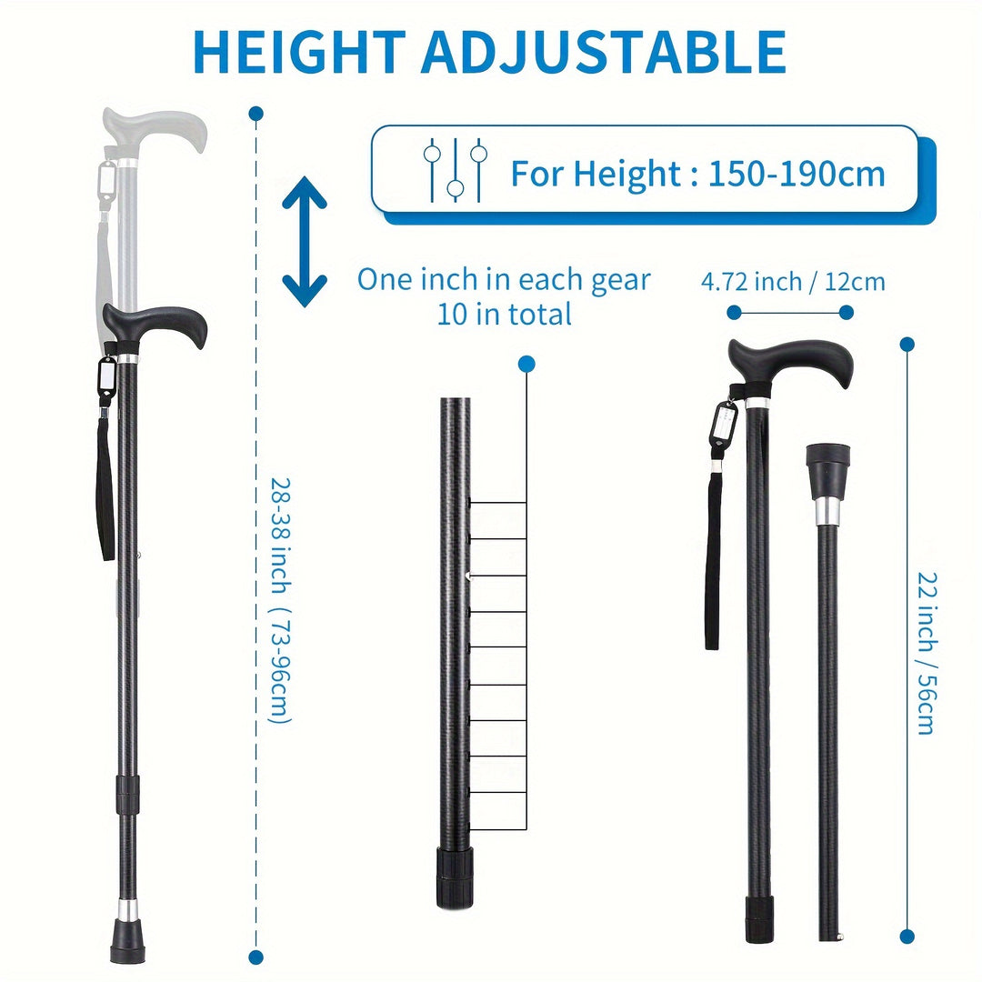 CarbonGlide | Gehstock aus Carbon – Ultraleicht & Höhenverstellbar
