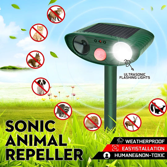 PestPatrol | Ultraschall-Rehabwehrgerät – Pack mit Solar betrieben