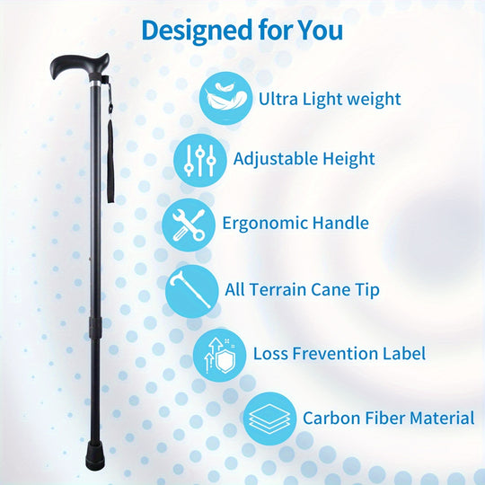CarbonGlide | Gehstock aus Carbon – Ultraleicht & Höhenverstellbar