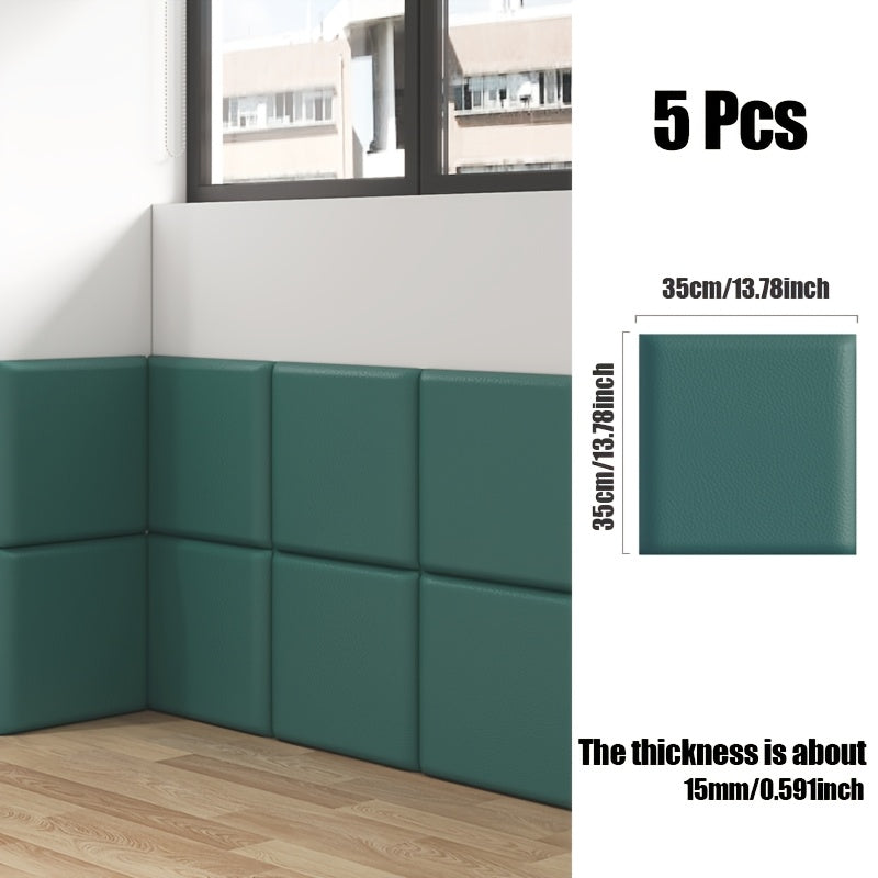 WallSoft | 3D wall panels set of 5 - Soft padded & self-adhesive