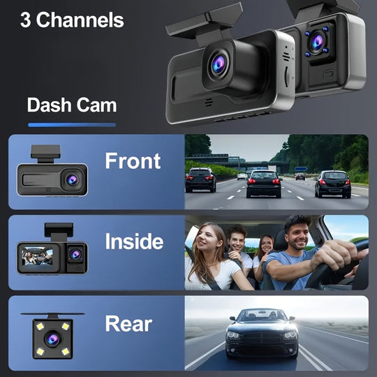 ClearRoad | 1080P Dash Cam – Vorderansicht, Rückansicht & Innenansicht