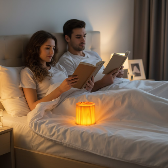 NoctiWood | Kreative Holz LED Touch Nachttischlampe