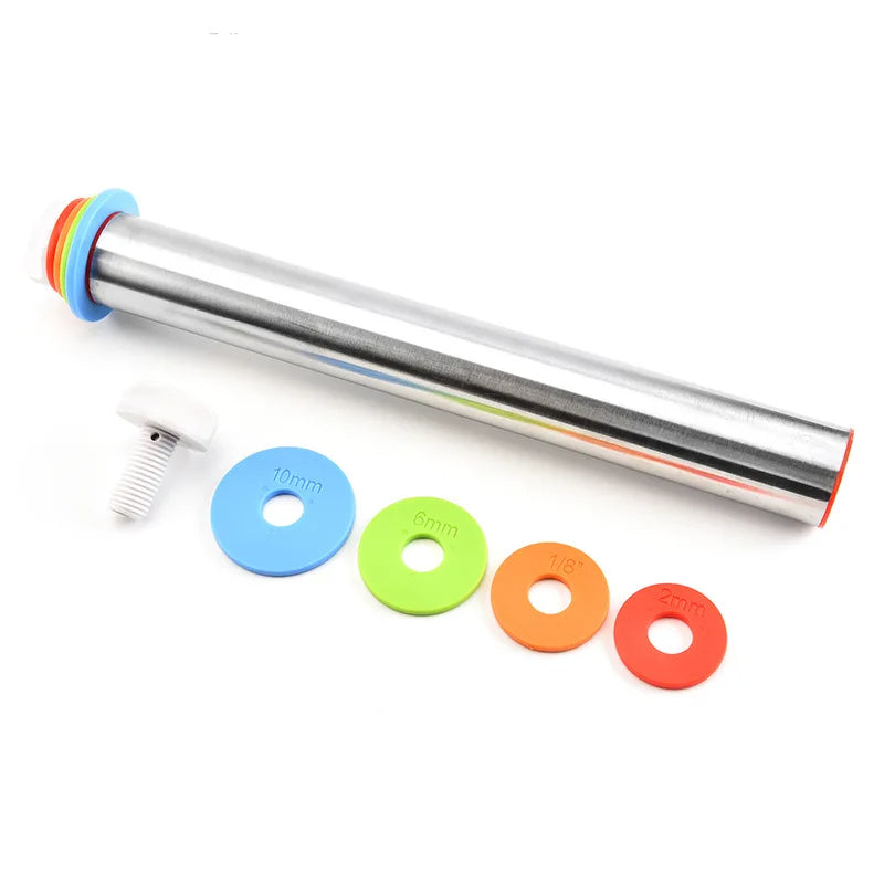 RollPro| Verstellbares Nudelholz mit Ringen