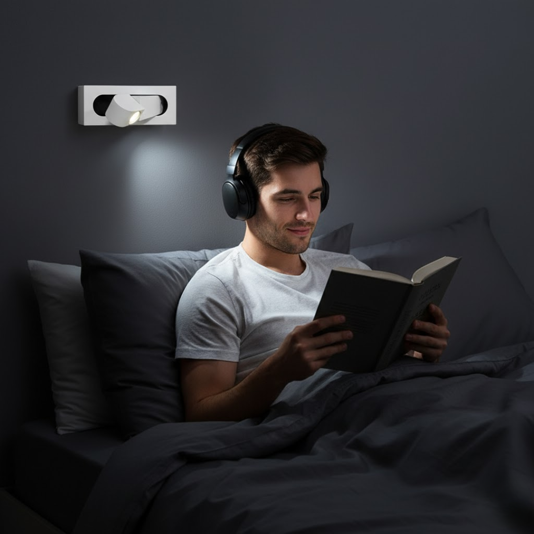 GlowPoint | Moderne Nachttischlampe – LED-Licht mit Schalter