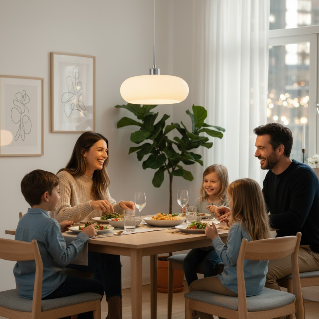 FormaGlow | Vintage Bauhaus Pendelleuchte mit modelliertem Glasschirm