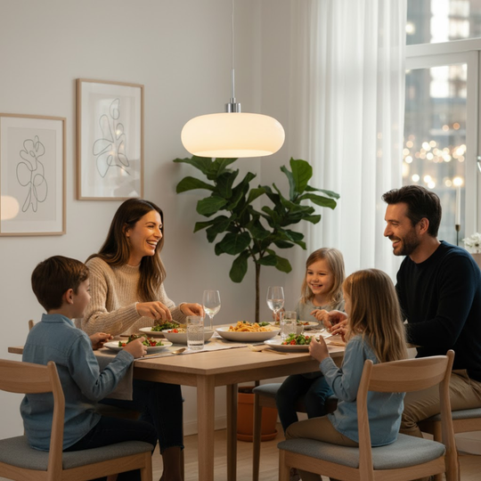 FormaGlow | Vintage Bauhaus Pendelleuchte mit modelliertem Glasschirm