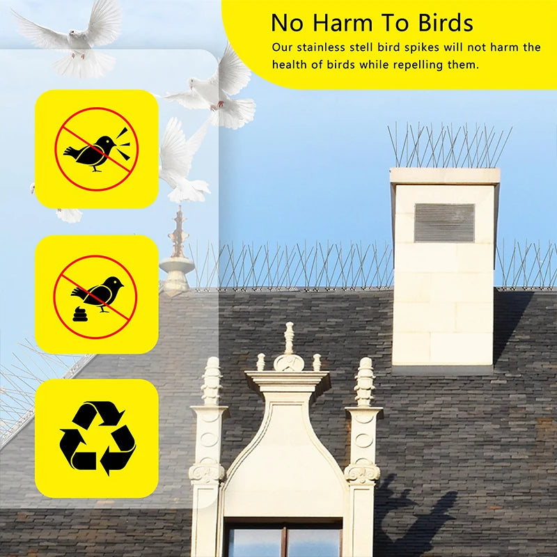 FeatherFence | Außen Edelstahl Vogelabwehrspitzen