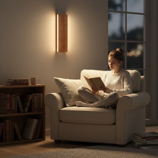 OakBeam | Einfache Wandleuchte aus massivem Holz mit LED