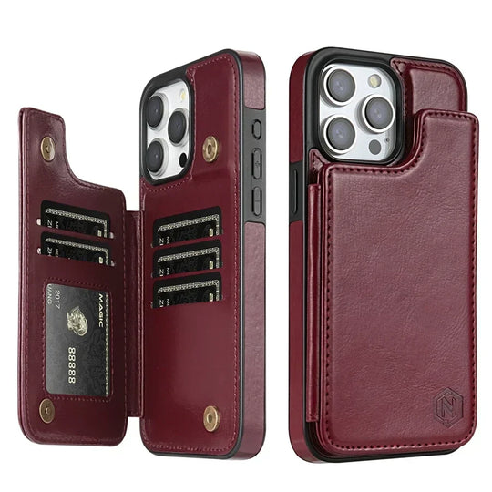 LuxCover | Leather Wallet Case - Eleganter magnetischer Schutz