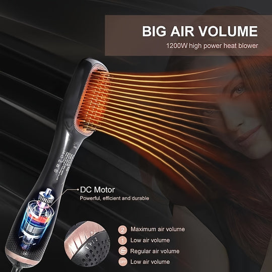 LuxeComb | 2-in-1 Warmluftbürste & Haarglätter für nasses & trockenes Haar