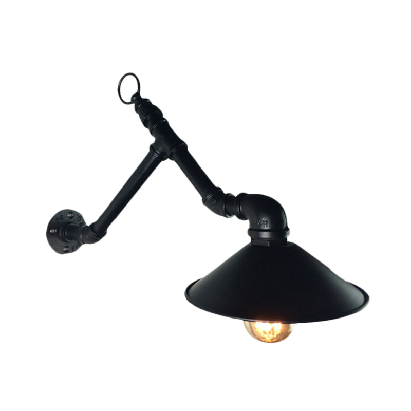 UrbanLume | Buitenlamp – Industriële gevelverlichting met brede, uitlopende kap