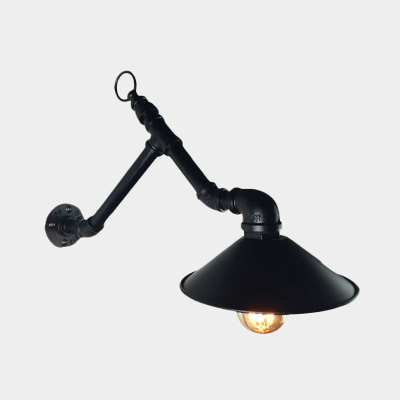 UrbanLume | Buitenlamp – Industriële gevelverlichting met brede, uitlopende kap