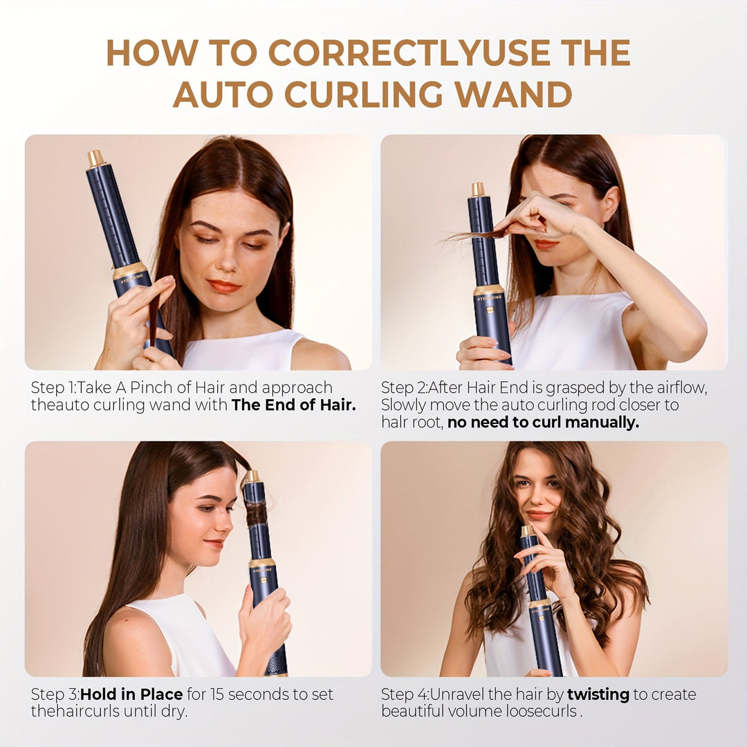CurlMate | 5-in-1 Haartrockner & Multistyler für Perfekte Locken und Glattes Haar