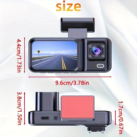 ClearRoad | 1080P Dash Cam – Vorderansicht, Rückansicht & Innenansicht