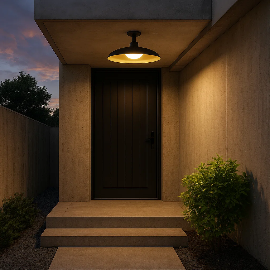 SteelGlow | Outdoor-Deckenleuchte aus karbonisiertem Stahl