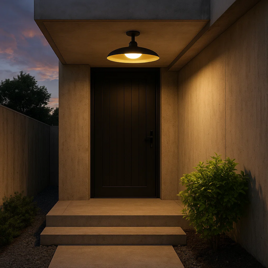 SteelGlow | Outdoor-Deckenleuchte aus karbonisiertem Stahl