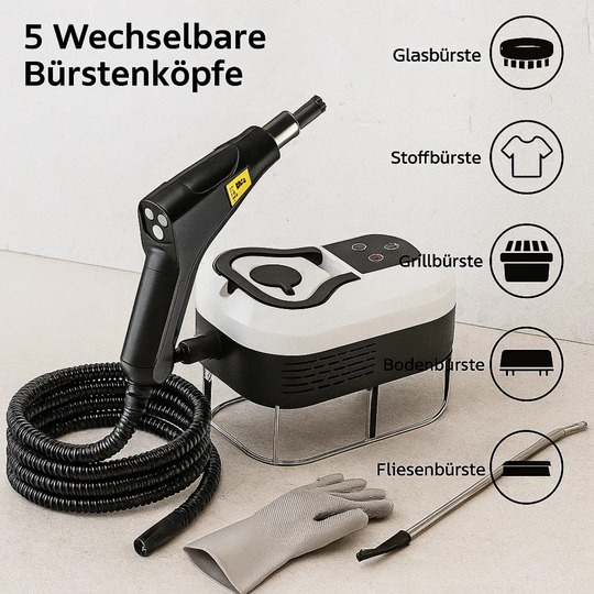 SteamForce | 2500W Hochdruck-Dampfreiniger mit Handschuhen