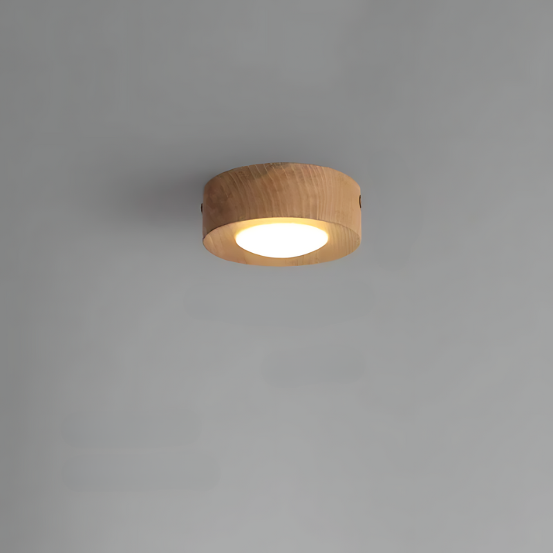WoodAura | Walnuss-Deckenlampe mit LED-Strahler