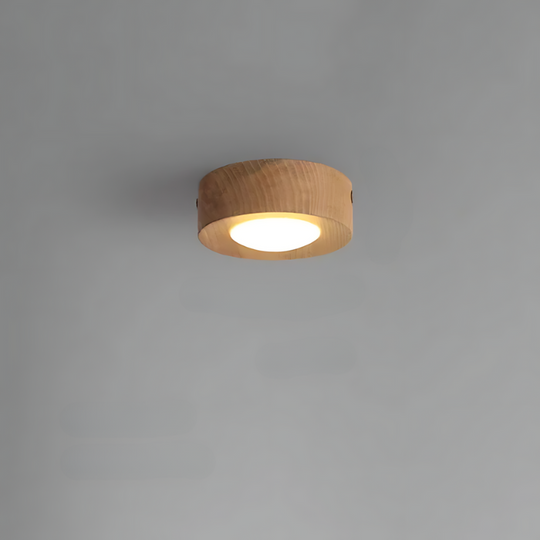 WoodAura | Walnuss-Deckenlampe mit LED-Strahler