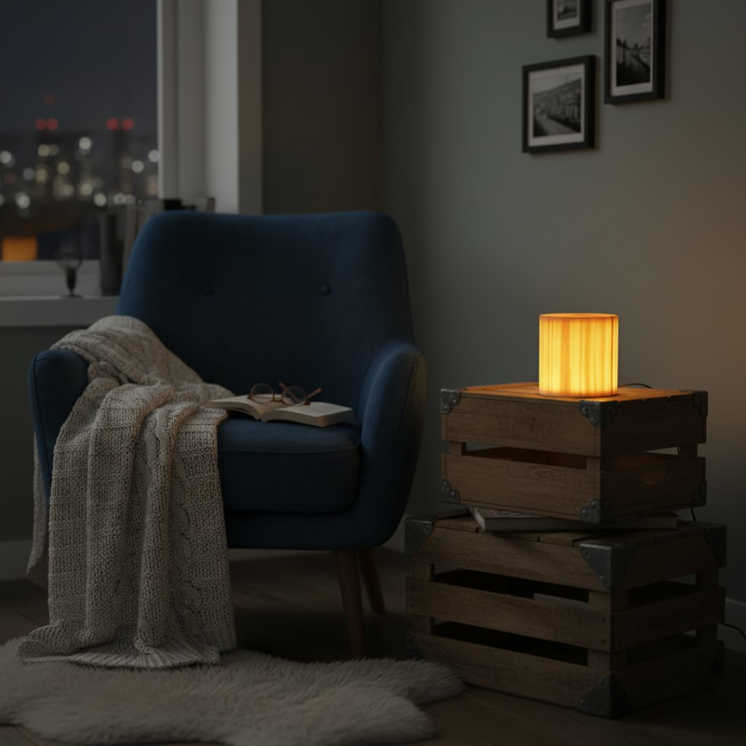 NoctiWood | Kreative Holz LED Touch Nachttischlampe