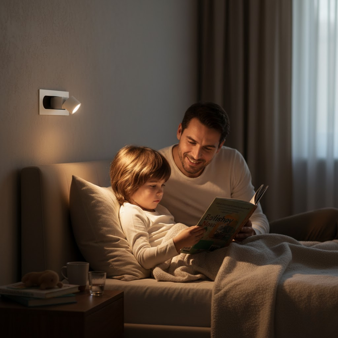 GlowPoint | Moderne Nachttischlampe – LED-Licht mit Schalter