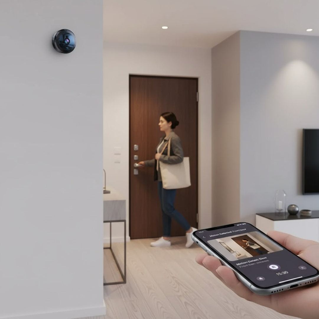 HomeWatch | Magnetische Mini-Überwachungskamera mit App-Steuerung