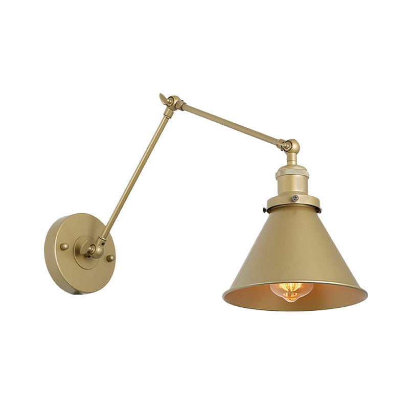 GoldLuxe | Wandleuchte – Industrieller Schwenkarm mit Goldenem Finish