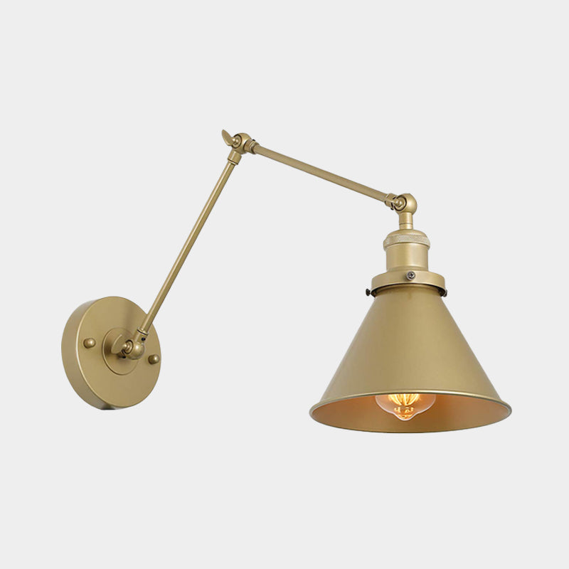 GoldLuxe | Wandleuchte – Industrieller Schwenkarm mit Goldenem Finish