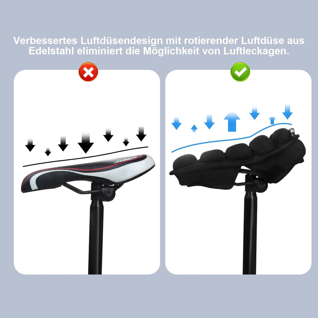 CloudRide | Aufblasbarer Fahrradsattelbezug mit Luftpolster & Stoßdämpfung