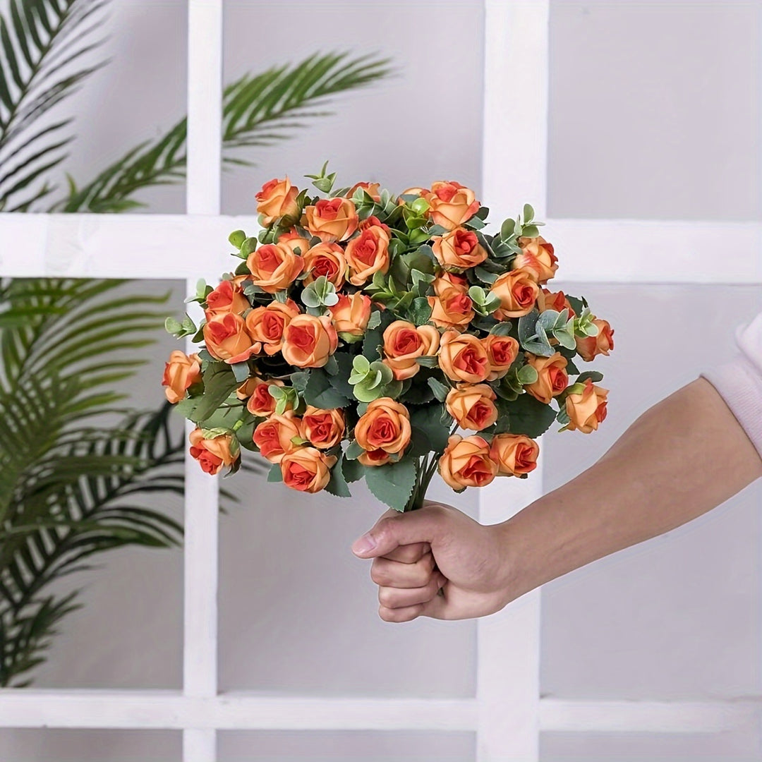 RoseCharm | Künstlicher Rosenstrauß – Vintage-Look, 10 Köpfe
